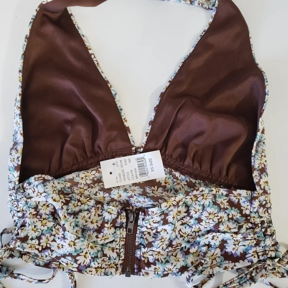 NEW PacSun L. A. Hearts Floral Backless Halter Top XS - Picture 2 of 6